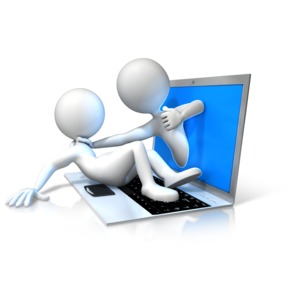 Cyber Bully Laptop PowerPoint clipart graphic preview.
