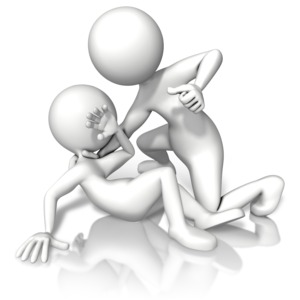 Bully Picking Fight PowerPoint clipart graphic preview.
