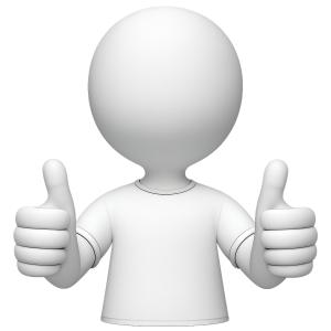Two Thumbs Up PowerPoint clipart graphic preview.