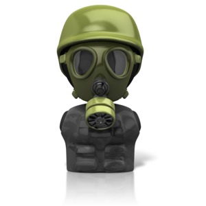 Gas Mask Figure Icon PowerPoint clipart graphic preview.