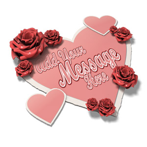 Pink Heart Text Customizable PowerPoint clipart graphic preview.