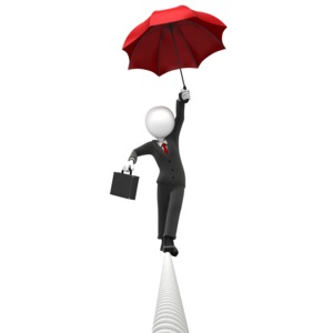 Figure Dangerous Tightrope PowerPoint clipart graphic preview.