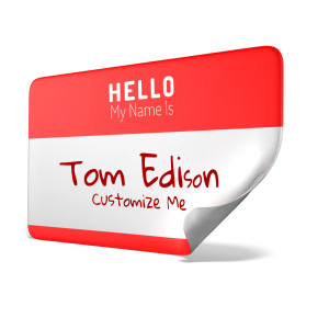 Hello My Name Is Tag Text Customizable PowerPoint clipart graphic preview.