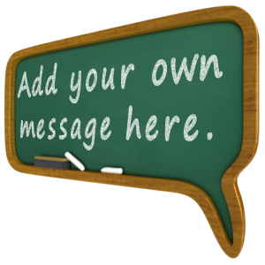 Chalkboard Call Out Text Bubble Customizable PowerPoint clipart graphic preview.