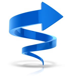 Spiral Arrow PowerPoint clipart graphic preview.