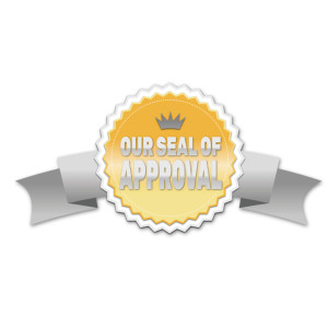 Custom Seal With Ribbon Customizable PowerPoint clipart graphic preview.