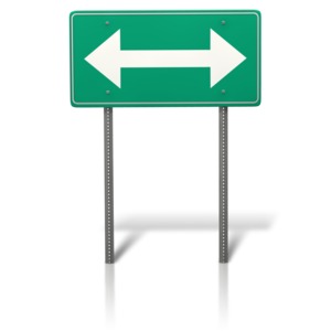 Arrow Split Sign PowerPoint clipart graphic preview.