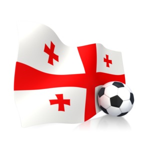 Georgian Flag With Soccer Ball PowerPoint clipart graphic preview.