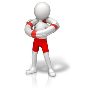 Figure With Life Preserver PowerPoint clipart graphic preview.