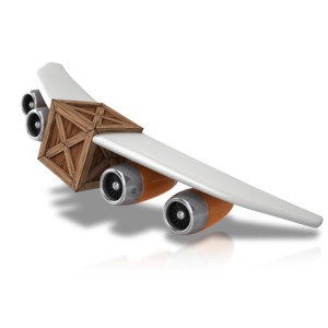 Plane With Cargo PowerPoint clipart graphic preview.