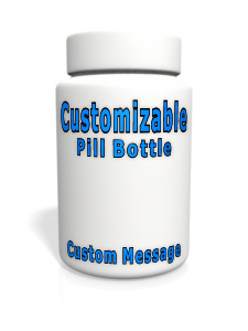 Custom White Pill Bottle Customizable PowerPoint clipart graphic preview.