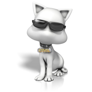 Cool Cat Sunglasses PowerPoint clipart graphic preview.