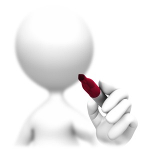Figure Out Of Focus Colored Pen PowerPoint clipart graphic preview.