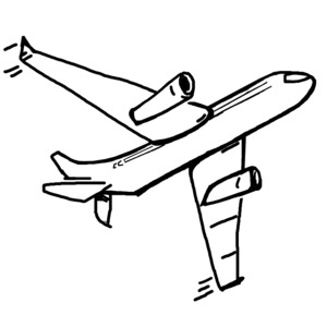 Single Airplane Sketch PowerPoint clipart graphic preview.