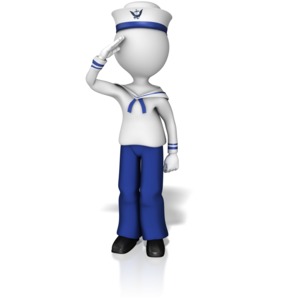 Sailor Saluting PowerPoint clipart graphic preview.