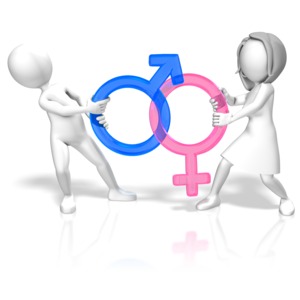 Gender Battle PowerPoint clipart graphic preview.