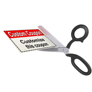 Custom Coupon Customizable PowerPoint clipart graphic preview.