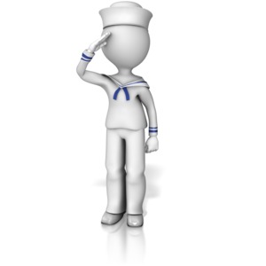 Sailor Saluting PowerPoint clipart graphic preview.