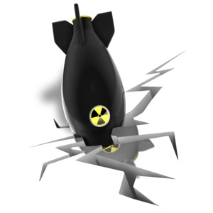 Bomb Cracked Ground PowerPoint clipart graphic preview.