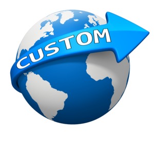Custom World Arrow Curve Customizable PowerPoint clipart graphic preview.