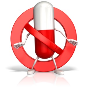 Drugs Prohibited PowerPoint clipart graphic preview.