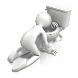 Figure Sick By Toilet PowerPoint clipart graphic preview.