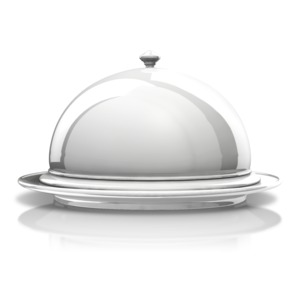 Silver Platter Display PowerPoint clipart graphic preview.