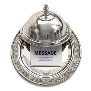 Elegant Silver Dinner Tray Customizable PowerPoint clipart graphic preview.