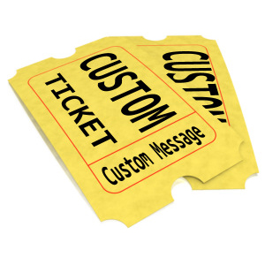 Pair Of Custom Movie Tickets Customizable PowerPoint clipart graphic preview.