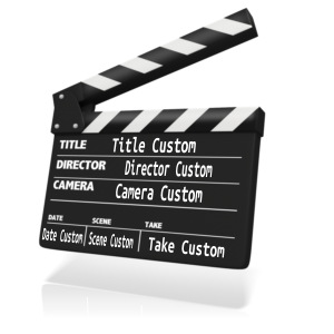 Custom Clap Board Insert Customizable PowerPoint clipart graphic preview.