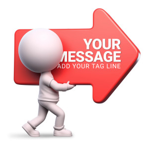 Stick Figure Holding A Custom Red Arrow Customizable PowerPoint clipart graphic preview.