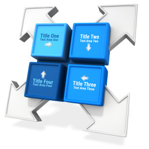 Custom Square Quarter Arrows Customizable PowerPoint clipart graphic preview.
