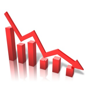 Arrow Graph Decline PowerPoint clipart graphic preview.