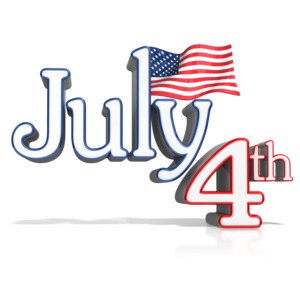 July 4th Text With Flag PowerPoint clipart graphic preview.