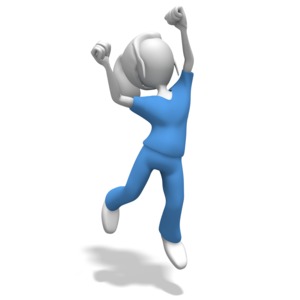 Woman Nurse or Doctor Jumping Celebratio PowerPoint clipart graphic preview.