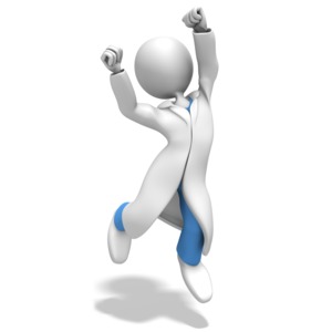 Doctor or Nurse Jumping Celebration PowerPoint clipart graphic preview.