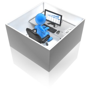 Working In A Box PowerPoint clipart graphic preview.