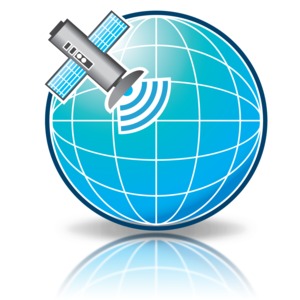 Satellite Signal Globe PowerPoint clipart graphic preview.