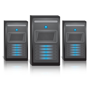 Group Of Three Computers PowerPoint clipart graphic preview.