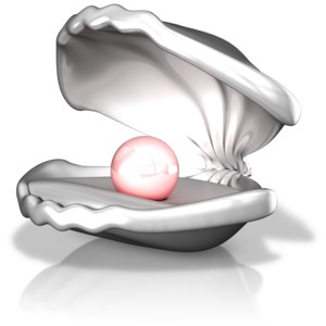 Pearl In Clam PowerPoint clipart graphic preview.