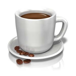 Coffee Cup Beans PowerPoint clipart graphic preview.