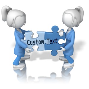 Women Scientist Solve Custom Text Puzzle Customizable PowerPoint clipart graphic preview.