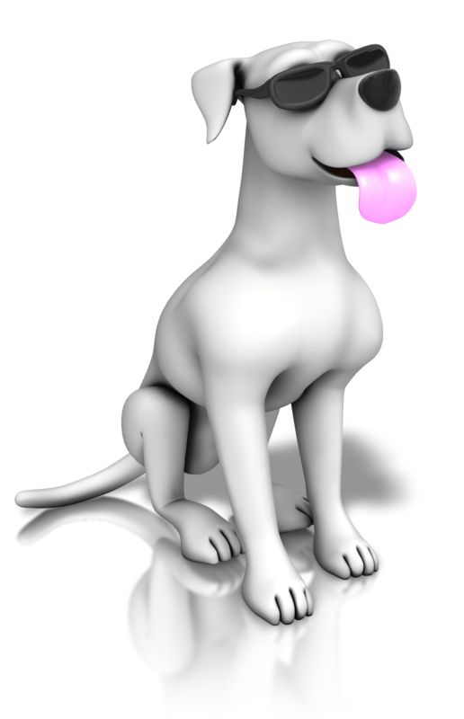 High-resolution clipart illustration of Happy Cool Dog, designed for environmental education decks, outdoor recreation marketing, and conservation awareness campaigns.