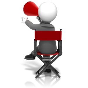 Director Sitting In Chair PowerPoint clipart graphic preview.