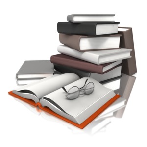 Books With Glasses PowerPoint clipart graphic preview.