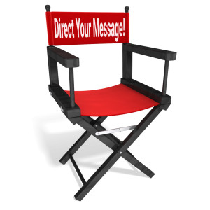 Custom Movie Directors Chair Customizable PowerPoint clipart graphic preview.