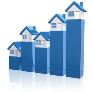 House Market Graph PowerPoint clipart graphic preview.
