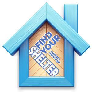 Sheltered Home Sign  - Customizable PowerPoint clipart graphic preview.