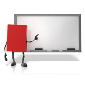 Book At Chalk Board PowerPoint clipart graphic preview.