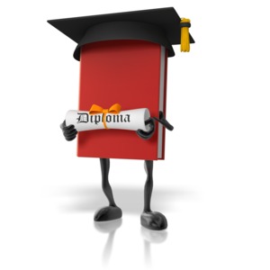 Book With Diploma PowerPoint clipart graphic preview.